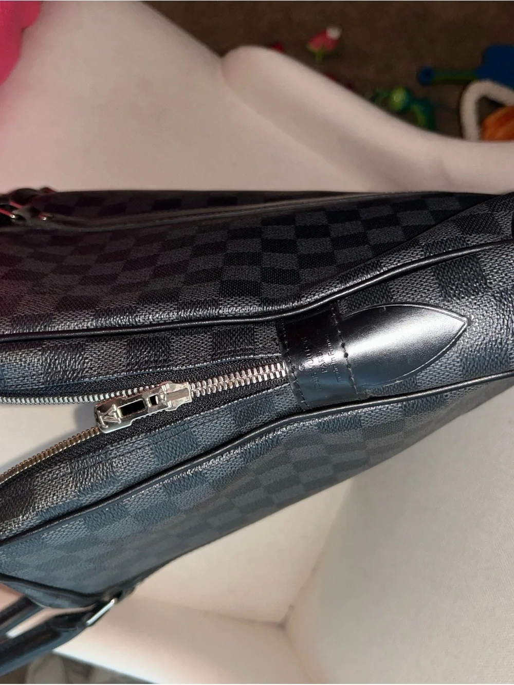 Authentic Louis Vuitton Black Damier Graphite Leather Briefcase